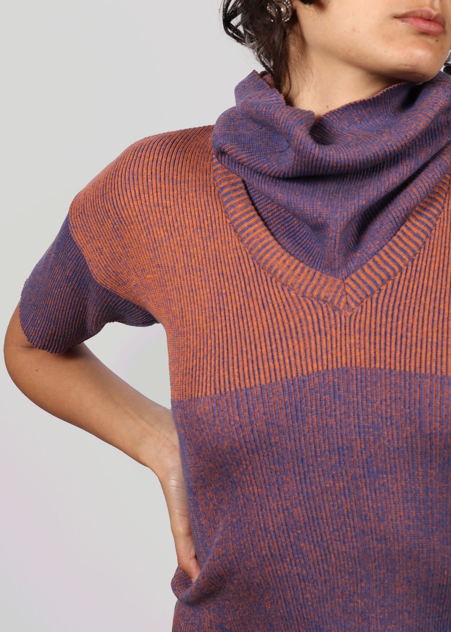 Knitted Turtleneck Ribbed Top