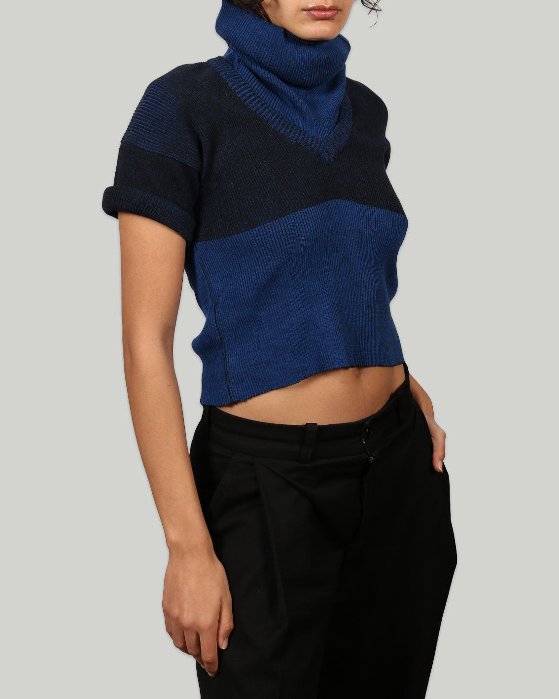 Knitted Turtleneck Ribbed Top