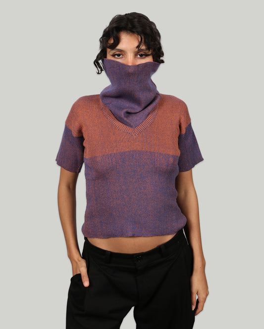 Knitted Turtleneck Ribbed Top