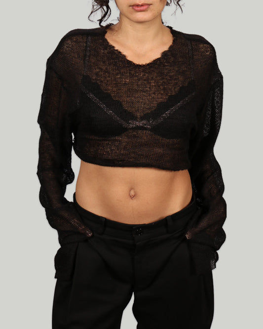 Black Seethrough Top