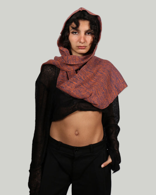 Knitted Scarf with Hood
