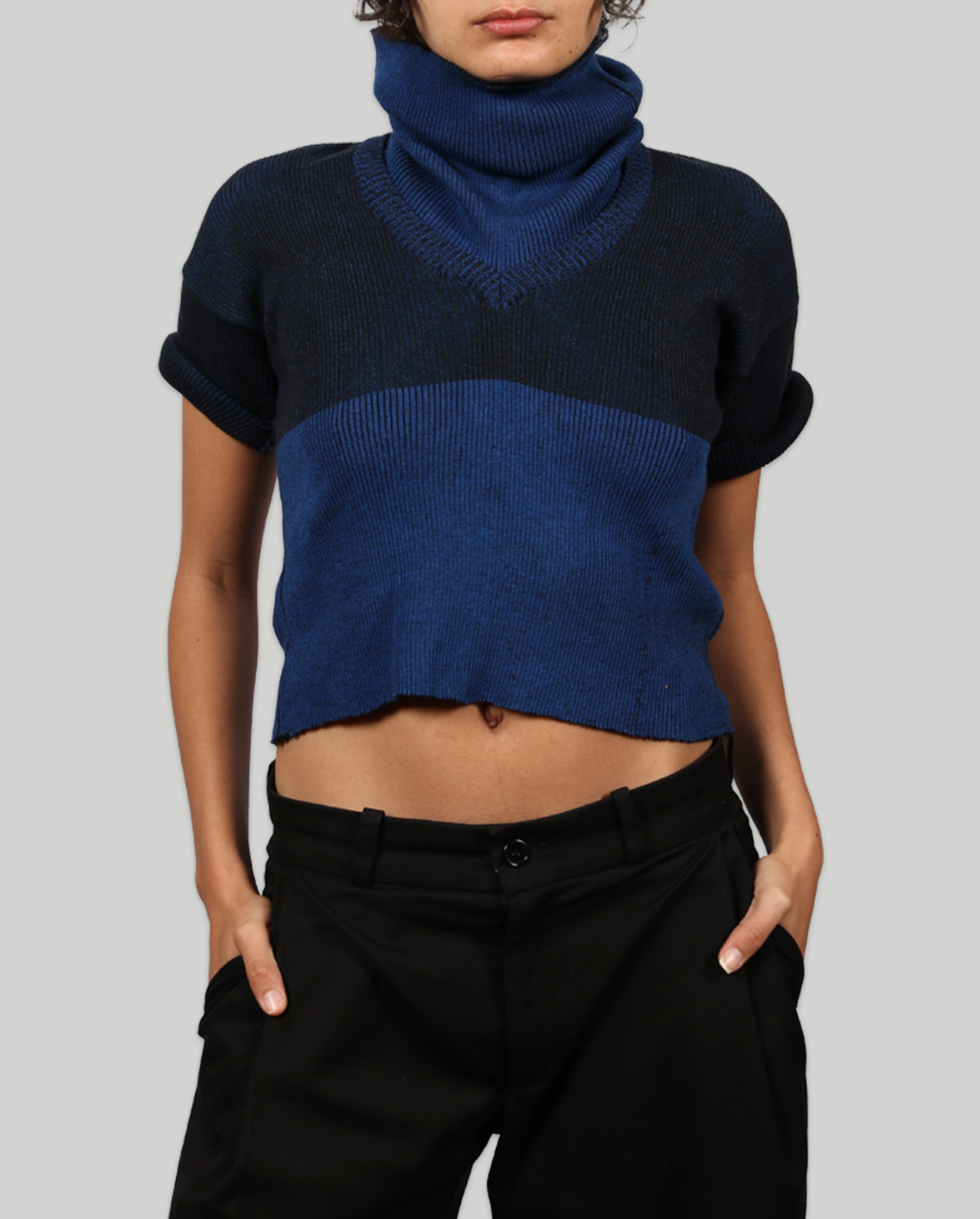 Knitted Turtleneck Ribbed Top
